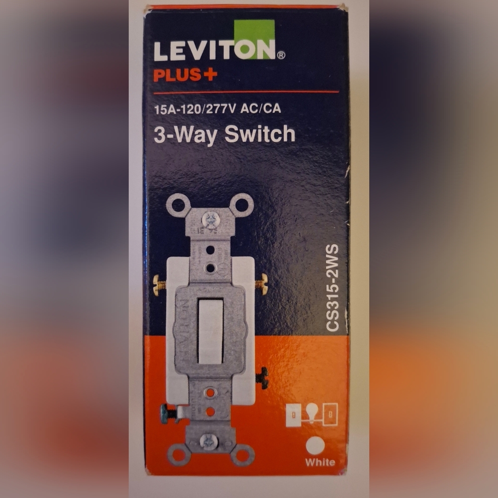 Leviton 15 Amps Three Pole Toggle AC Quiet Switch White CS315-2WS
